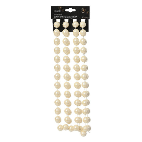 Decoris XXL Bead Garland 2.7m Shiny Pearl - XMAS BAUBLES - Beattys of Loughrea