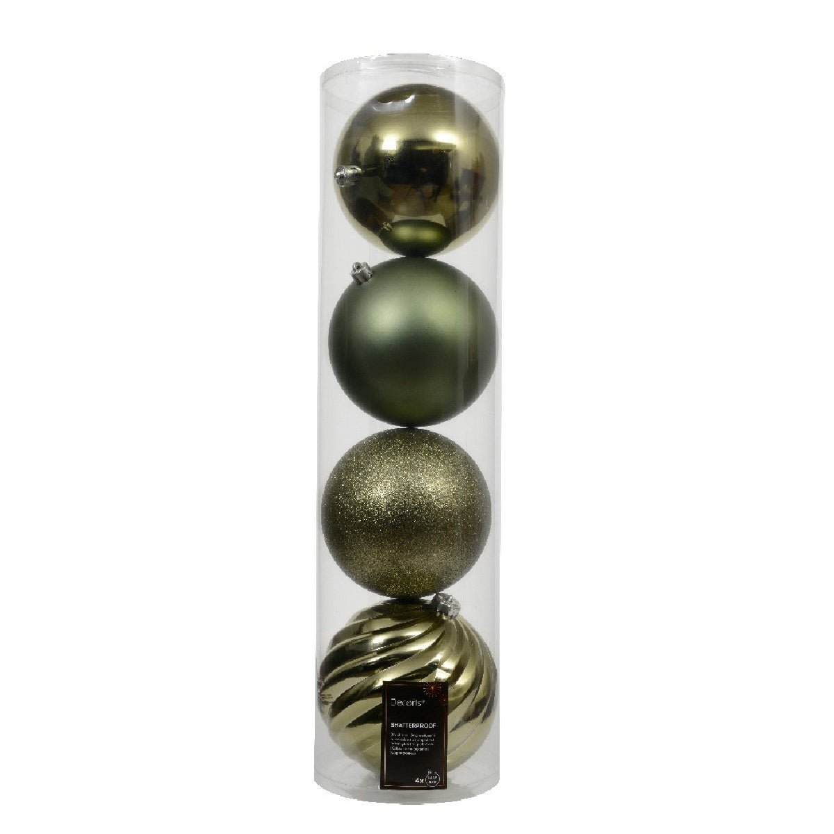Decoris Assorted 14cm Rosemary Green Baubles - XMAS BAUBLES - Beattys of Loughrea
