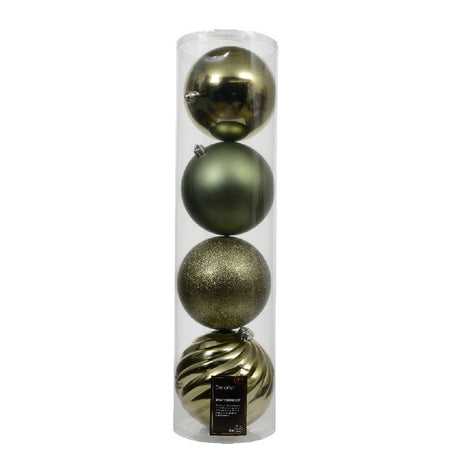 Decoris Assorted 14cm Rosemary Green Baubles - XMAS BAUBLES - Beattys of Loughrea