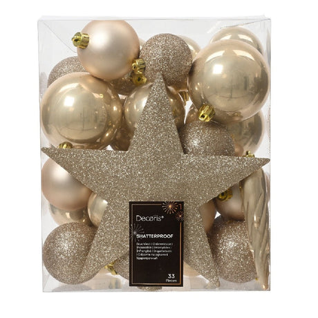 Decoris Assorted Sizes Pearl Baubles 33 Pack - XMAS BAUBLES - Beattys of Loughrea