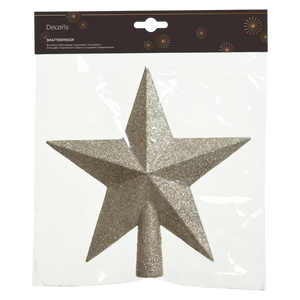 Decoris Glitzer Gold Perlenstern Christbaumspitze