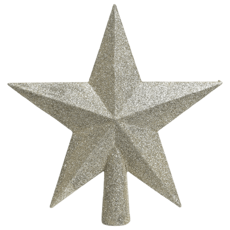Decoris Glitter Gold Pearl Star Tree Topper - XMAS HANGING DECOS - Beattys of Loughrea