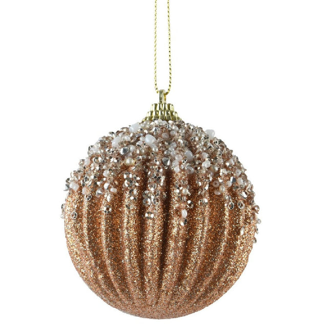 Decoris 8cm Brand Pearl Bauble - XMAS BAUBLES - Beattys of Loughrea
