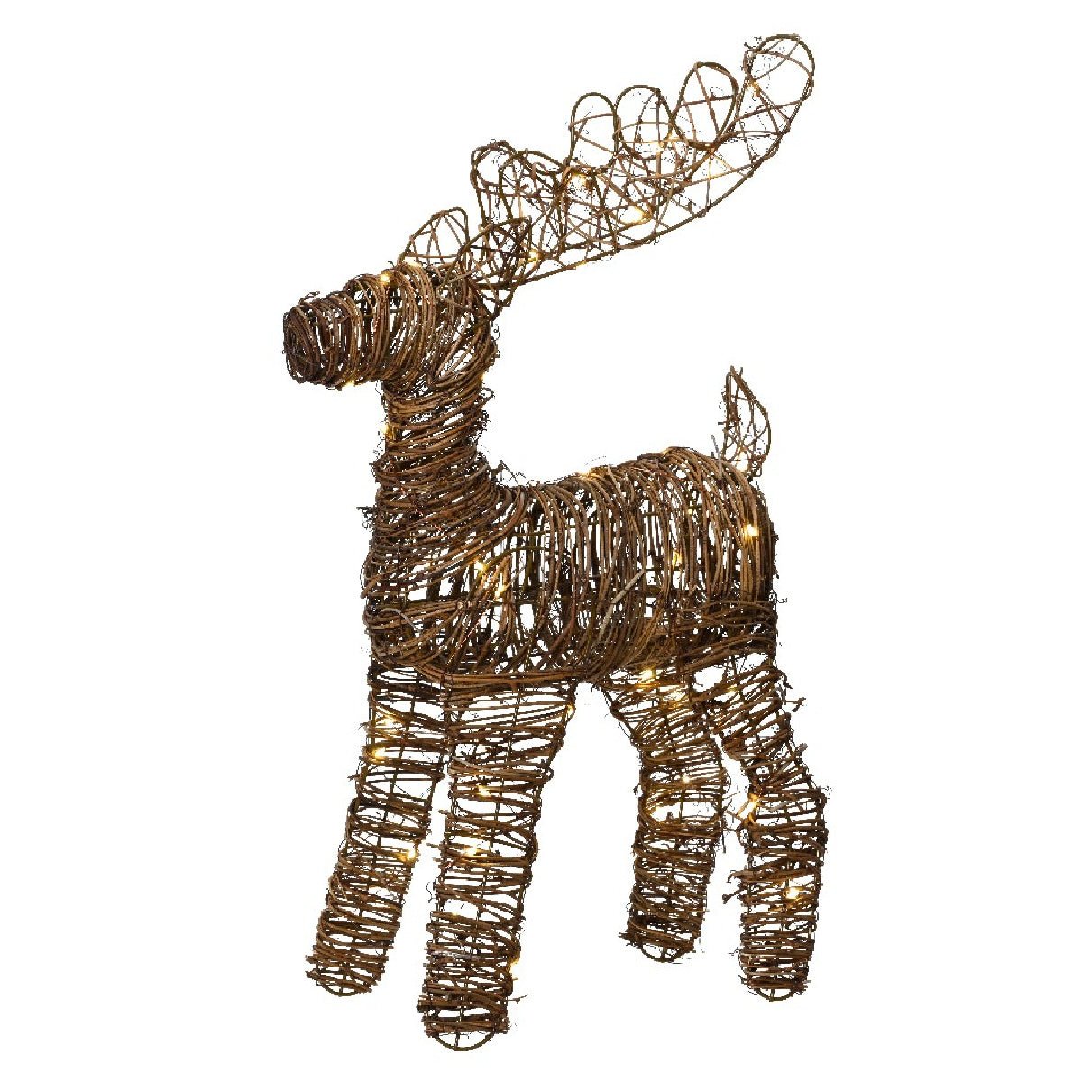 Lumineo Micro LED Reindeer Rattan Steady Battery Operated 55cm Indoor - XMAS ROOM DECORATION LARGE AND LIGHT UP - Beattys of Loughrea