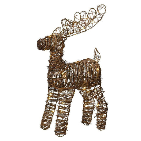 Lumineo Micro LED Reindeer Rattan Steady Battery Operated 55cm Indoor - XMAS ROOM DECORATION LARGE AND LIGHT UP - Beattys of Loughrea