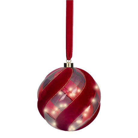 Lumineo Micro 14cm Red Bauble with 30 LEDs - XMAS BAUBLES - Beattys of Loughrea