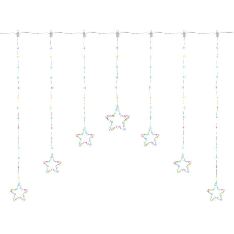 Lumineo Micro LED Soft Multi - Coloured Curtain Lights Steady 120 x 115cm - XMAS LIGHTS LED - Beattys of Loughrea