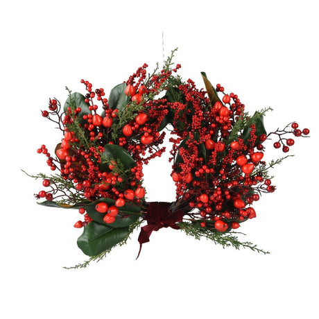 Everlands Big Berry Wreath Red Berries Indoor 40cm - XMAS WREATHS - Beattys of Loughrea