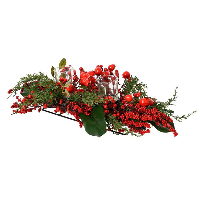 Everlands Big Berry Centrepiece Red Berries Indoor 50cm - XMAS GARLANDS - Beattys of Loughrea