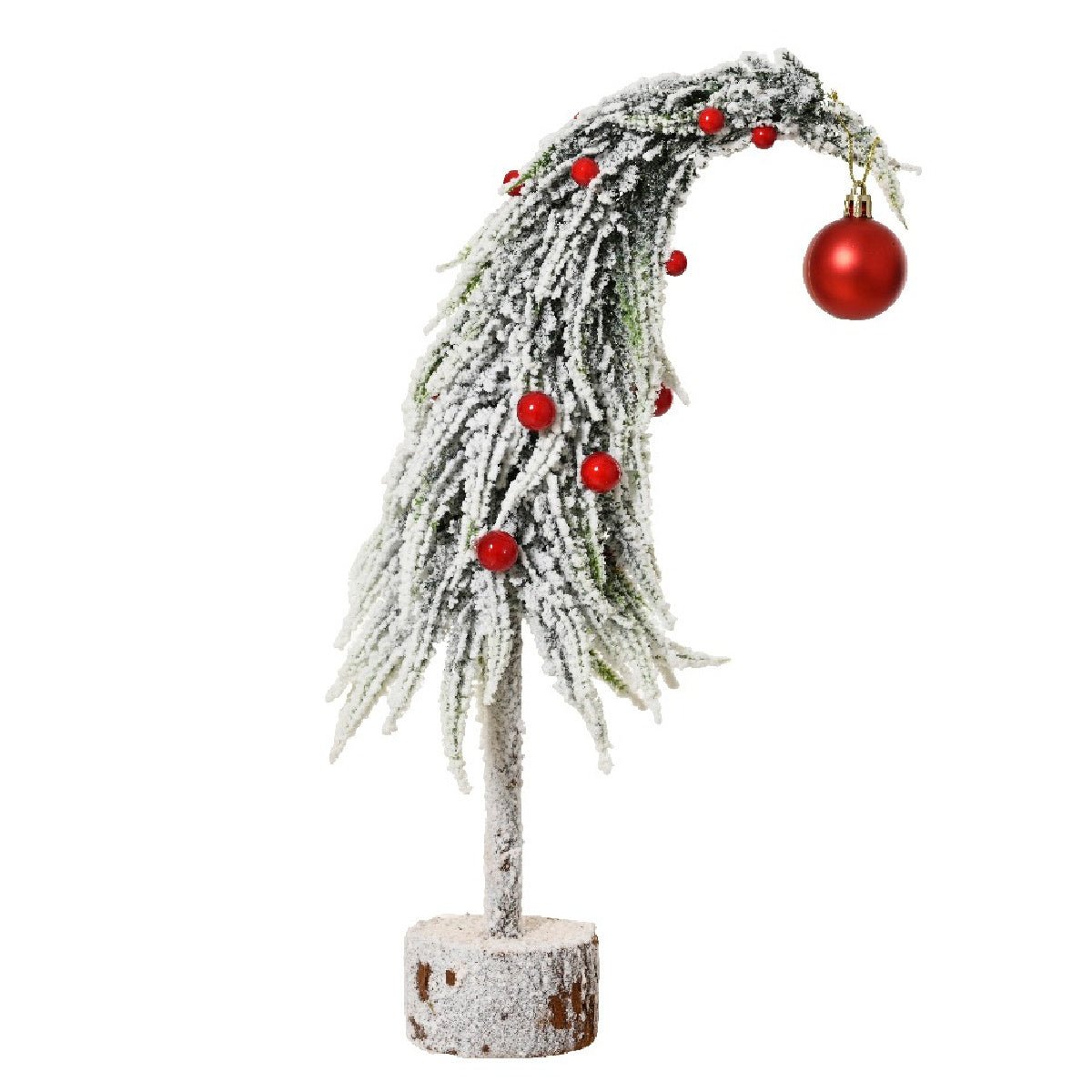 Everlands Mini Snowy Tree with Red Bauble Indoor 45cm - XMAS TREE SMALL - Beattys of Loughrea