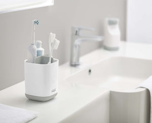 Joseph Joseph EasyStore™ Light Grey Toothbrush Holder - BATHROOM T/BRUSH, CADDY, TOWEL RAIL & HOLDERS ACCESSORI - Beattys of Loughrea