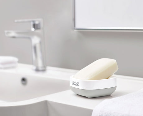 Joseph Joseph Slim™ Compact Light Grey Soap Dish - BATHROOM T/BRUSH, CADDY, TOWEL RAIL & HOLDERS ACCESSORI - Beattys of Loughrea