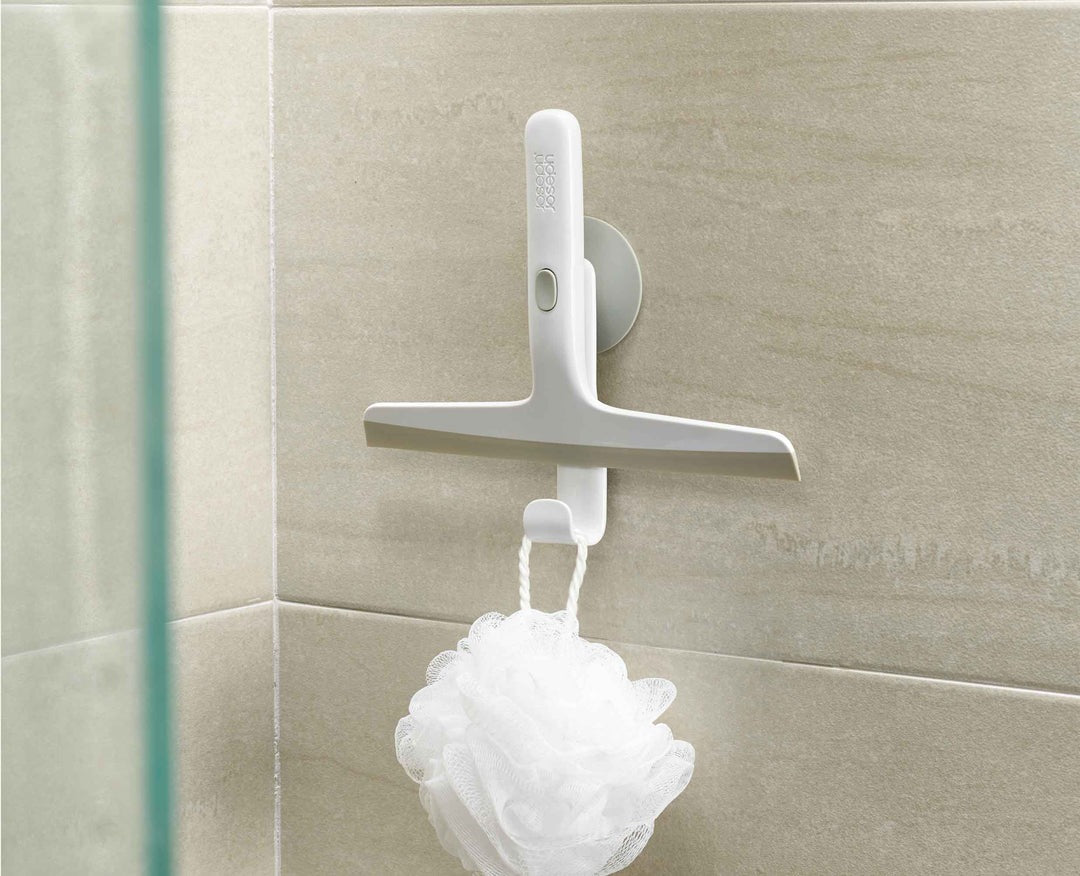 Joseph Joseph EasyStore™ Light Grey Shower Squeegee with Storage Hook - CLEANING - DUSTER / WINDOW ACCS - Beattys of Loughrea
