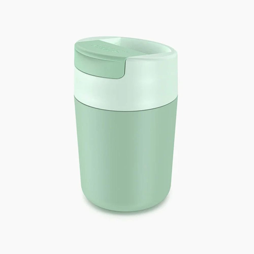 Joseph Joseph Sipp™ Green Travel Mug with Hygienic Lid 340ml - FLASKS - Beattys of Loughrea