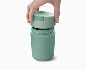 Joseph Joseph Sipp™ Green Travel Mug with Hygienic Lid 340ml - FLASKS - Beattys of Loughrea