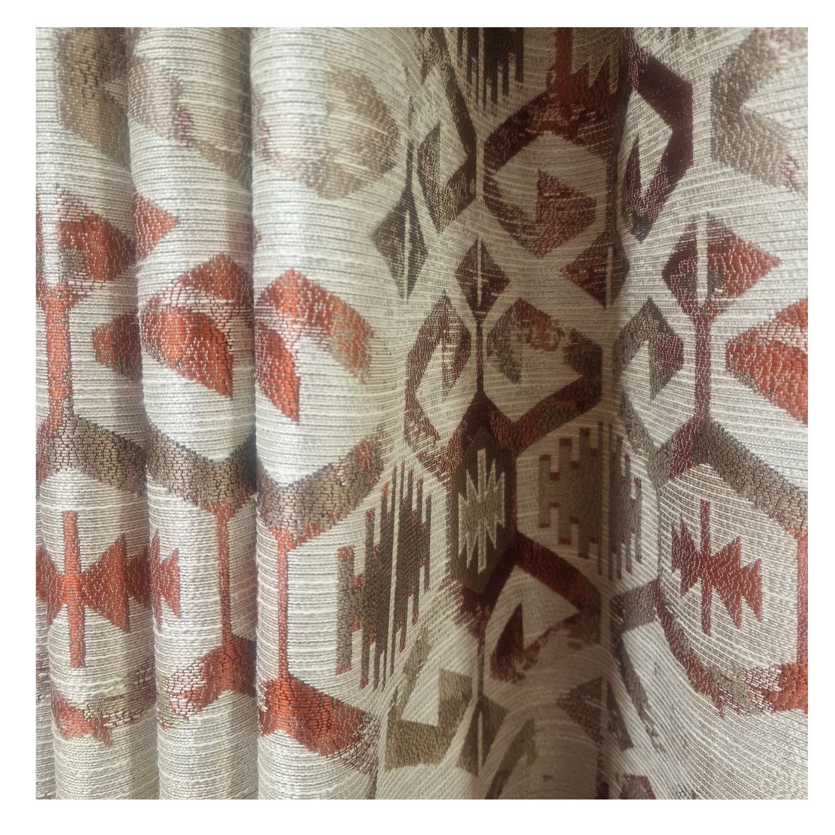Peru Rust Polar Fleece Curtains – E.A. Designs (90" x 90")