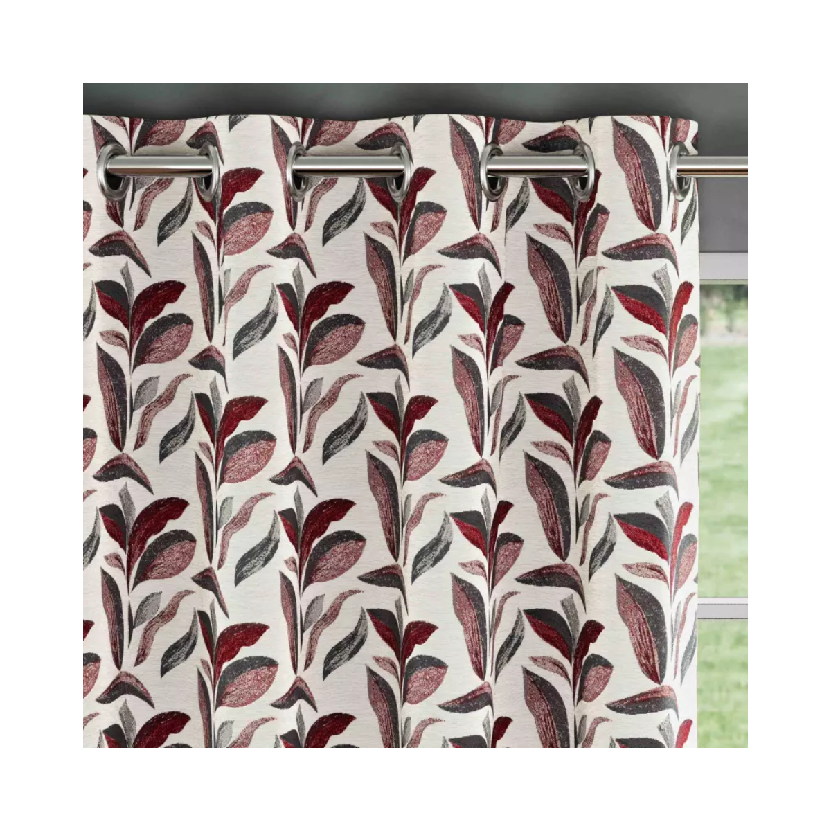 Madrid Red Lined Curtains – 90 × 90 (229 × 229 cm)