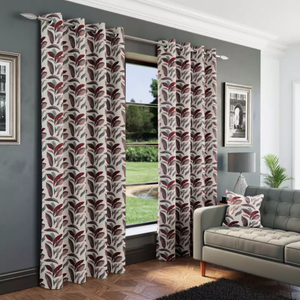 Madrid Red Lined Curtains – 90 × 90 (229 × 229 cm)