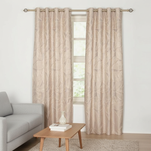 EA Designs Taupe Alsace Readymade Interlined Eyelet Curtains (90x90)