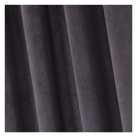 Elegance Velvet Graphite Eyelet Curtains – 90 × 90 (229 × 229 cm) - CURTAINS - READY MADE - Beattys of Loughrea
