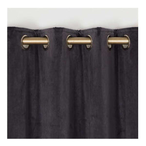 Elegance Velvet Graphite Eyelet Curtains – 90 × 90 (229 × 229 cm)