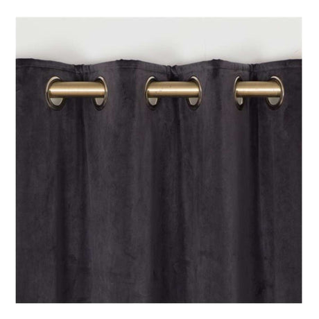 Elegance Velvet Graphite Eyelet Curtains – 90 × 90 (229 × 229 cm) - CURTAINS - READY MADE - Beattys of Loughrea