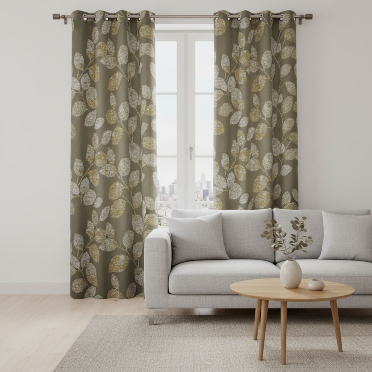 Aveiro Celadon Polar Fleece Eyelet Curtains (90" x 90")