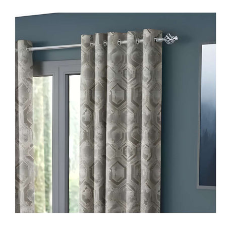 Evora Silver Polar Fleece Curtains – E.A. Designs (66" x 90") - CURTAINS - READY MADE - Beattys of Loughrea