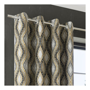 Inca Ochre Eyelet Curtains – E.A. Design (90" x 90") - CURTAINS - READY MADE - Beattys of Loughrea