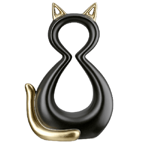 Ceramic Black Golden Cat 22cm - ORNAMENTS - Beattys of Loughrea