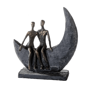Moon and Couple Sculpture 23cm - ORNAMENTS - Beattys of Loughrea