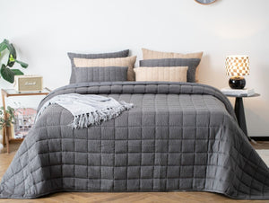 REZA - Bedspread 240x260 cm - Charcoal Grey - BED SPREADS/COVERS/QUILTS - Beattys of Loughrea