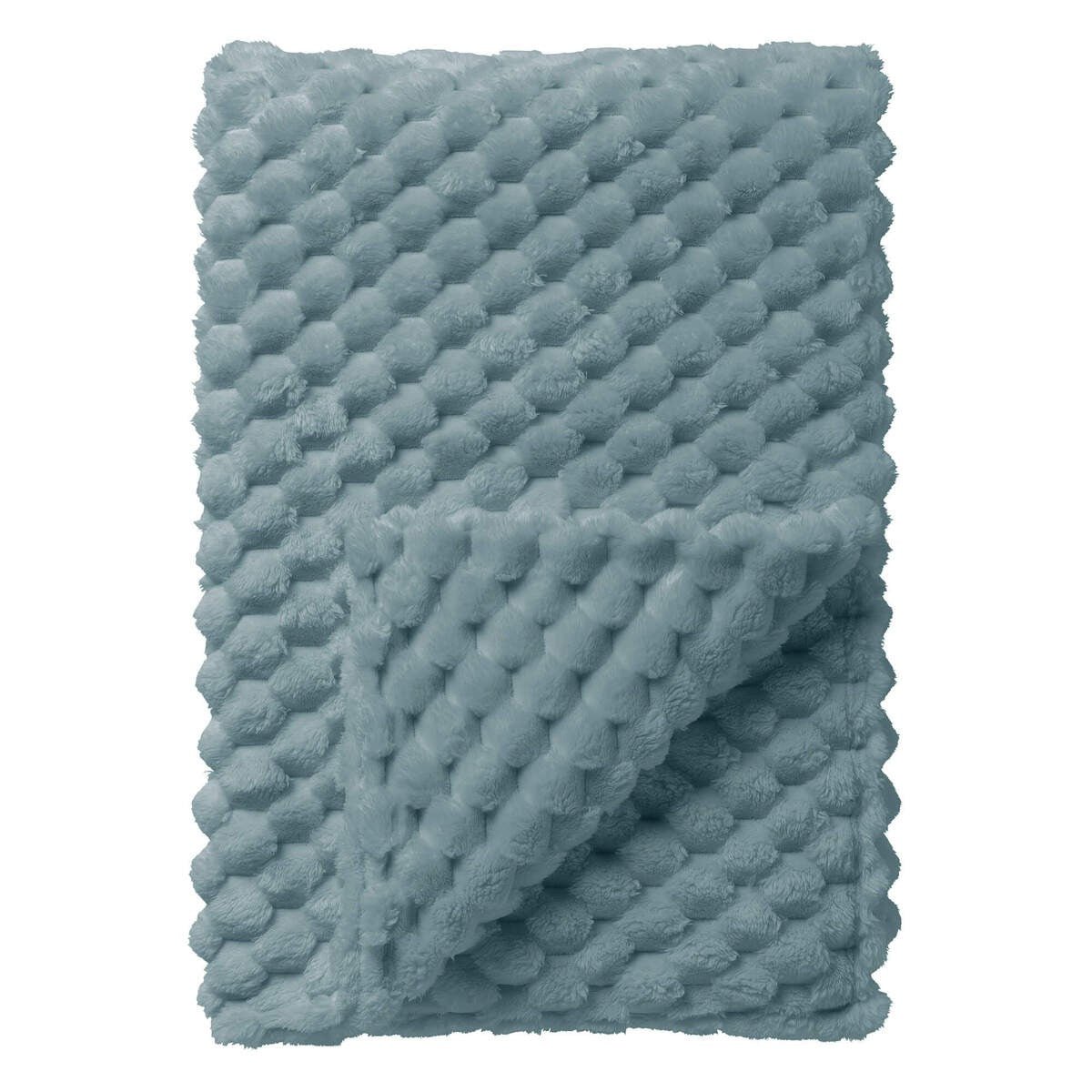 VIVIAN Fleece Throw 150 x 200cm - Sterling Blue - THROWS/BLANKETS - Beattys of Loughrea