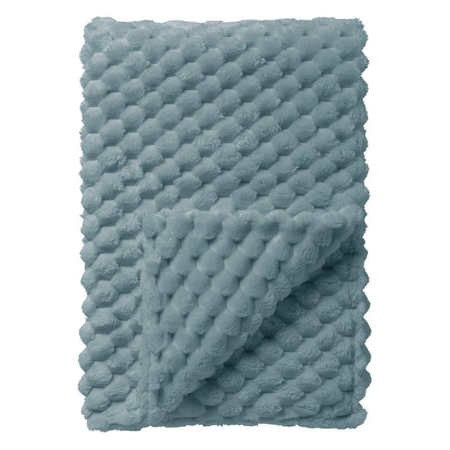 VIVIAN Fleece Throw 150 x 200cm - Sterling Blue - THROWS/BLANKETS - Beattys of Loughrea