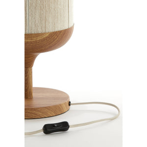 Table lamp 22.5 x 50cm DANIA Wood Print Natural Rope Cream - TABLE/BEDSIDE LAMPS - Beattys of Loughrea