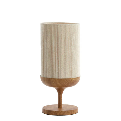 Table lamp 22.5 x 50cm DANIA Wood Print Natural Rope Cream - TABLE/BEDSIDE LAMPS - Beattys of Loughrea