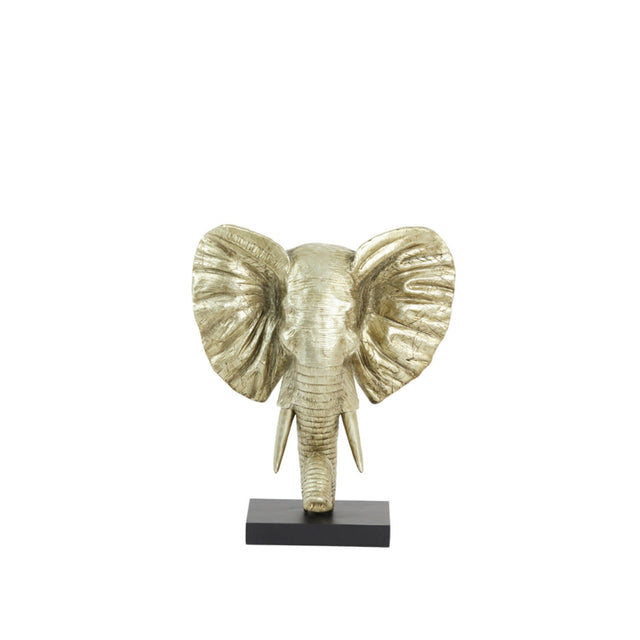 Ornament on Base 30 x 15 x 35.5cm ELEPHANT Light Gold - ORNAMENTS - Beattys of Loughrea