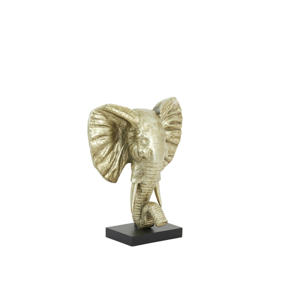 Ornament on Base 30 x 15 x 35.5cm ELEPHANT Light Gold - ORNAMENTS - Beattys of Loughrea