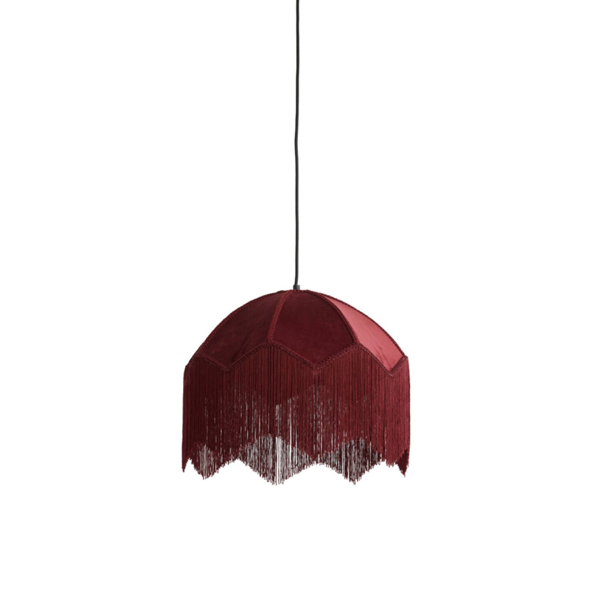 Hanging Pendant 40 x 33cm MALACIA Velvet Burgundy - CEILING LIGHTS - Beattys of Loughrea