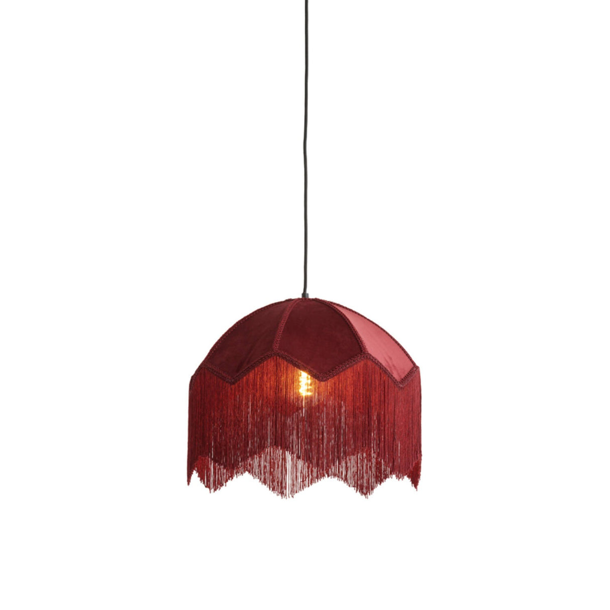 Hanging Pendant 40 x 33cm MALACIA Velvet Burgundy - CEILING LIGHTS - Beattys of Loughrea