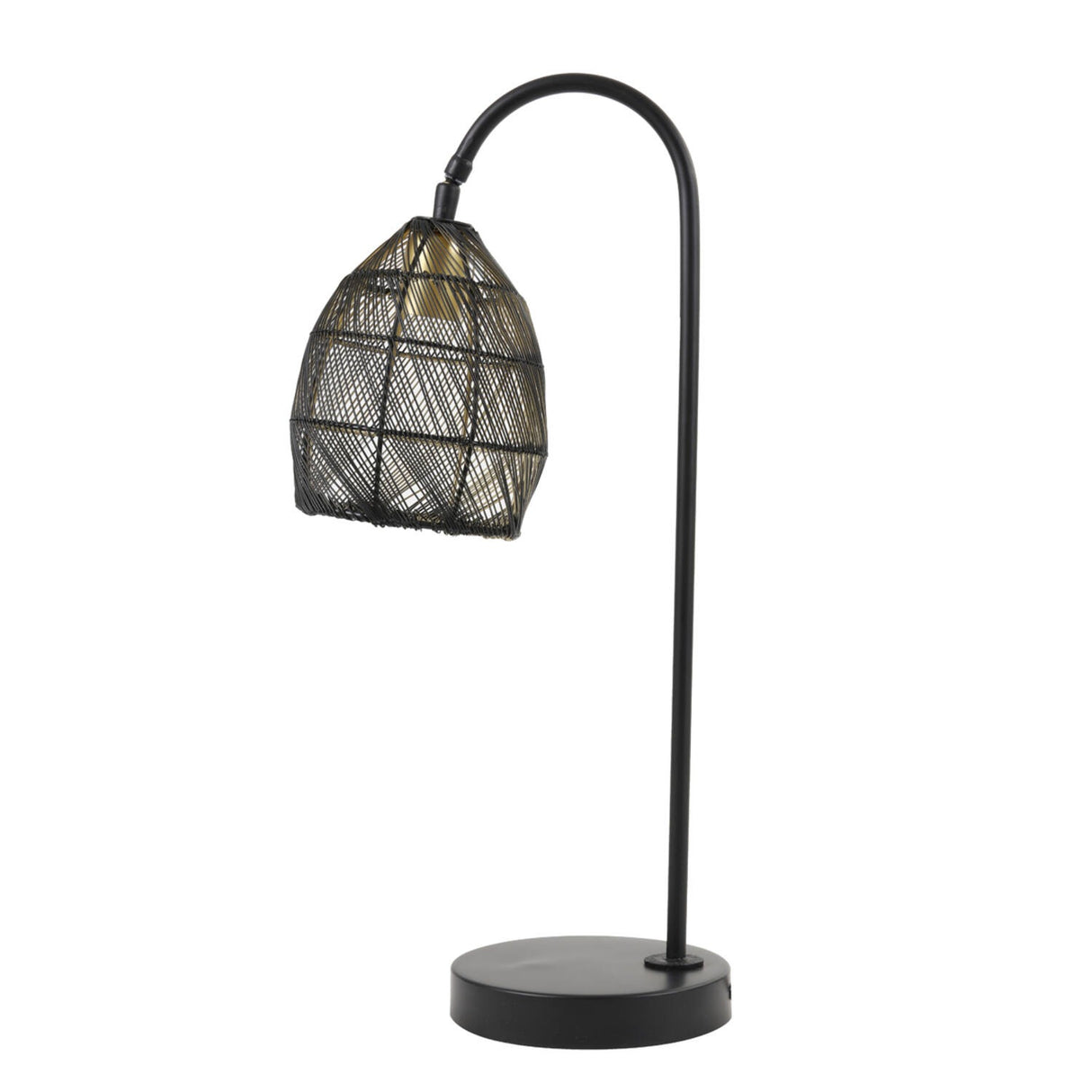 Table Lamp 23 x 18 x 60cm MEYA Matt Black & Gold - TABLE/BEDSIDE LAMPS - Beattys of Loughrea