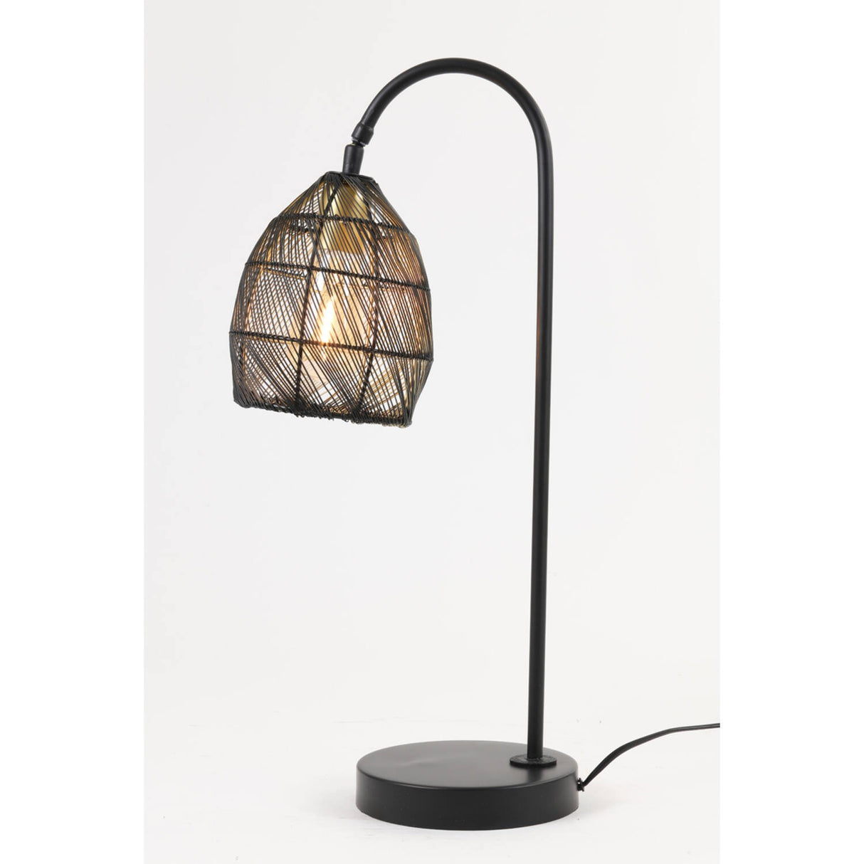 Table Lamp 23 x 18 x 60cm MEYA Matt Black & Gold - TABLE/BEDSIDE LAMPS - Beattys of Loughrea