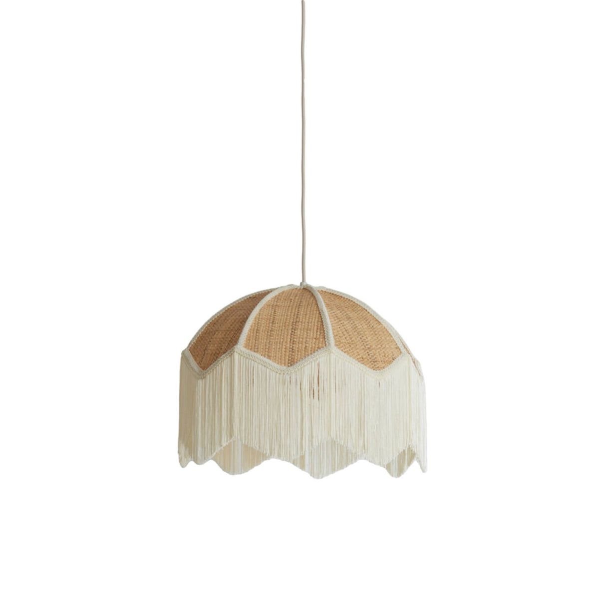 Hanging Pendant 40 x 33cm MALACIA Raffia Natural & Cream - CEILING LIGHTS - Beattys of Loughrea