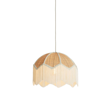 Hanging Pendant 40 x 33cm MALACIA Raffia Natural & Cream - CEILING LIGHTS - Beattys of Loughrea
