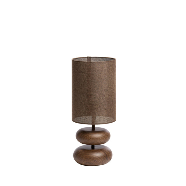 Table Lamp 22 x 50.5cm DANIALO Wood Print Dark Brown - TABLE/BEDSIDE LAMPS - Beattys of Loughrea
