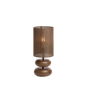 Table Lamp 22 x 50.5cm DANIALO Wood Print Dark Brown - TABLE/BEDSIDE LAMPS - Beattys of Loughrea