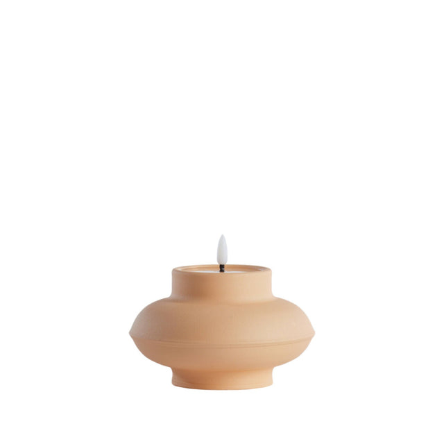 Battery Operated LED Candle 14 x 10.5cm JAYDIE Light Peach - TABLE/BEDSIDE LAMPS - Beattys of Loughrea