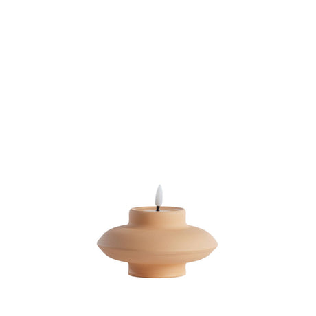 Battery Operated LED Candle 13 x 8cm JAYDIE Light Peach - TABLE/BEDSIDE LAMPS - Beattys of Loughrea