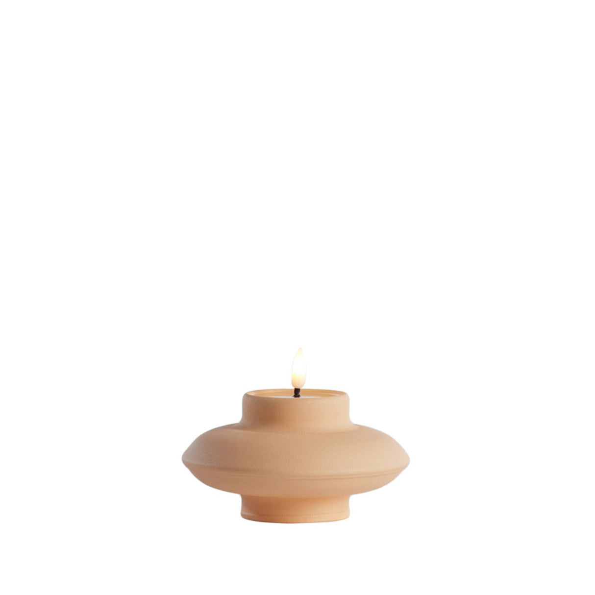Battery Operated LED Candle 13 x 8cm JAYDIE Light Peach - TABLE/BEDSIDE LAMPS - Beattys of Loughrea