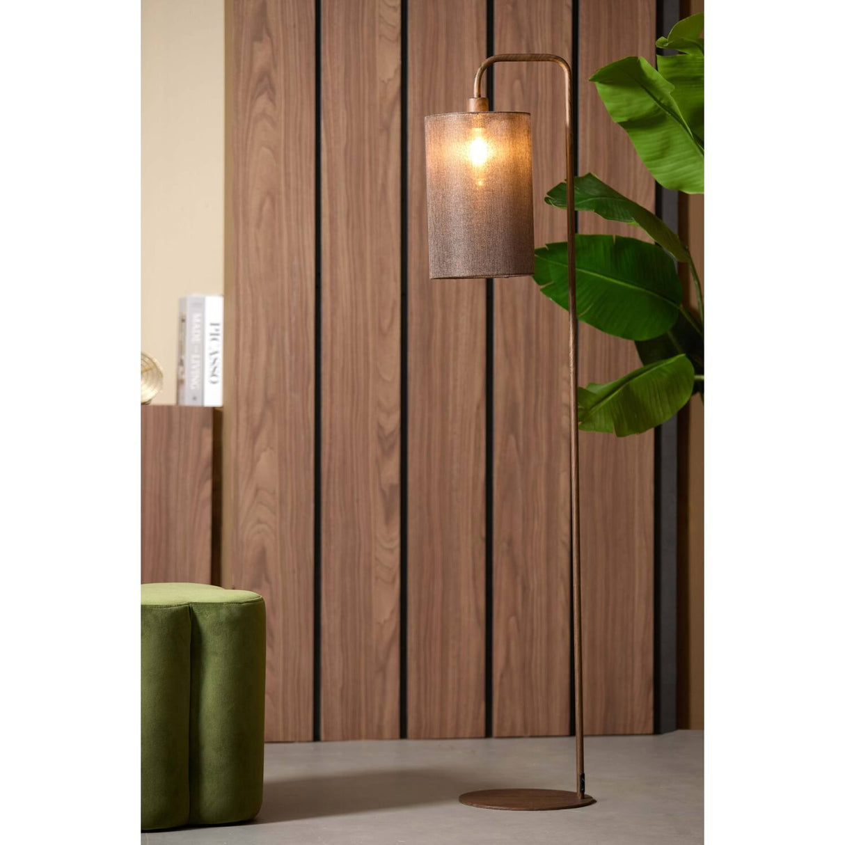 Floor Lamp 33.5 x 28 x 155cm DONIO Wood Print Dark Brown - STANDARD/FLOOR LAMPS - Beattys of Loughrea